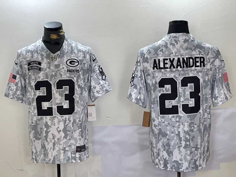 Men%27s Green Bay Packers #23 Jaire Alexander Arctic Camo 2024 FUSE Salute to Service Limited Stitched Jersey Dzhi